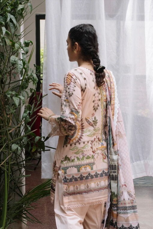 QLine Embroidered Lawn Unstitched 3 Piece Suit - QLS 02 by Qalamkar