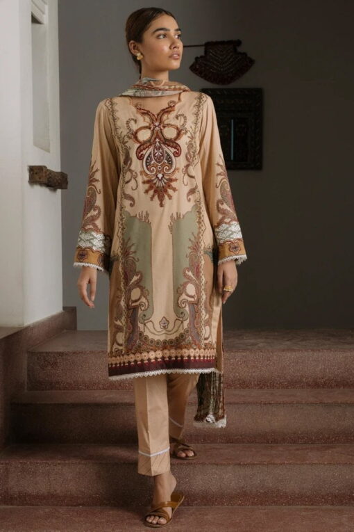 QLine Embroidered Lawn Unstitched 3 Piece Suit - QLS 05 by Qalamkar