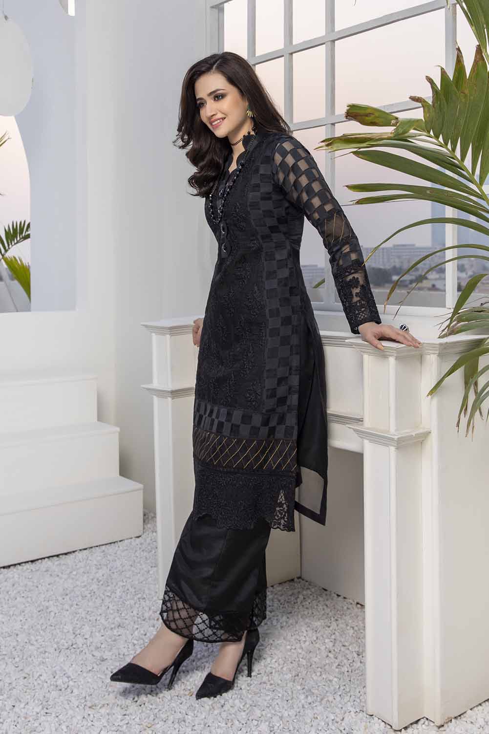 Azure Luxury Embroidered Organza 1 piece Unstitched Kurti - Secret Melody