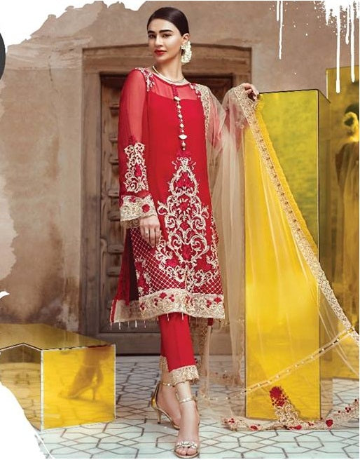 Serene Premium Embroidered Chiffon Unstitched 3 Piece Suit – 06