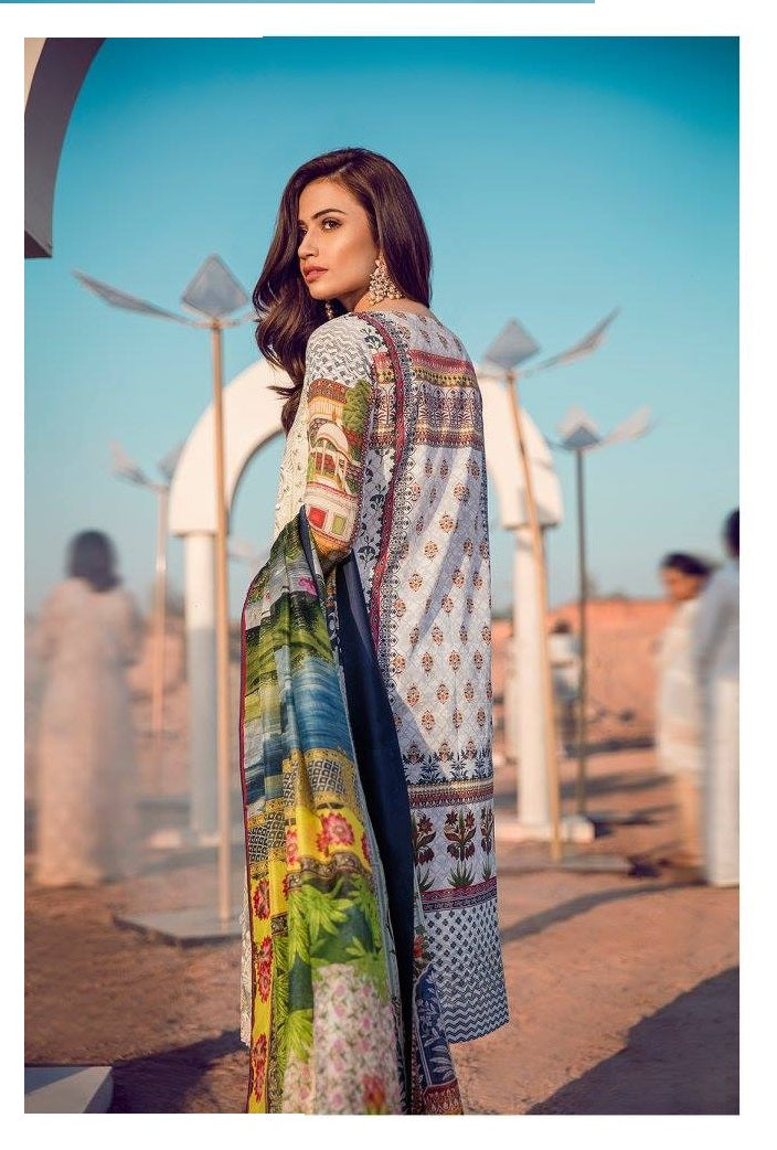 Suffuse by Sana Yasir Embroidered Lawn Unstitched 3 Piece Suit - 04