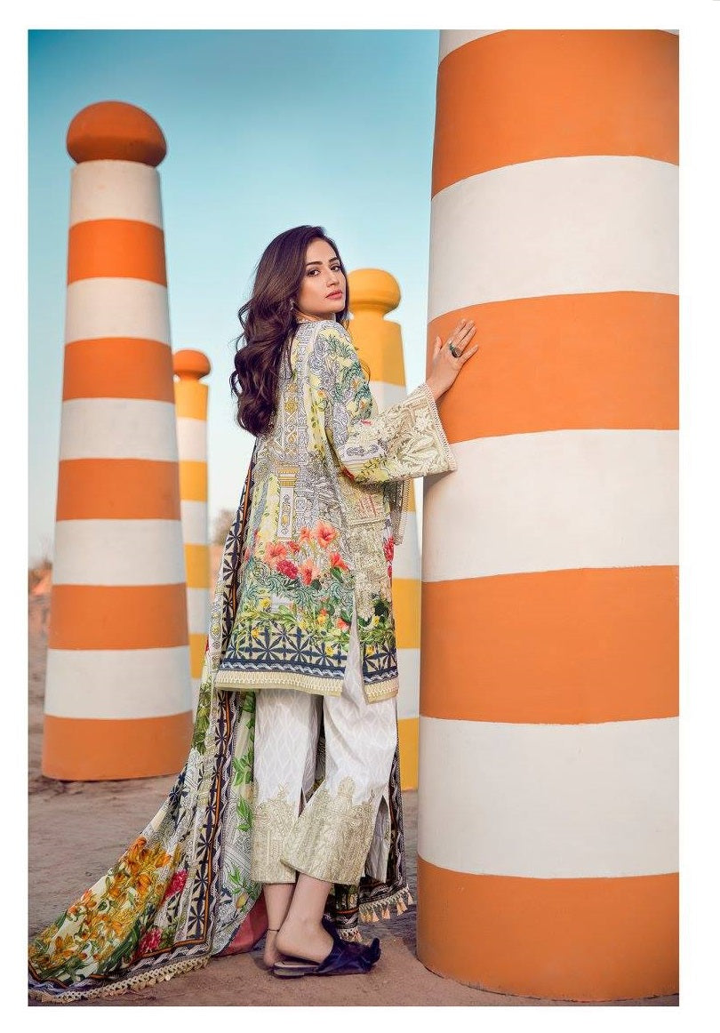 Suffuse Embroidered Lawn Unstitched 3 Piece Suit - 7 Lemonade