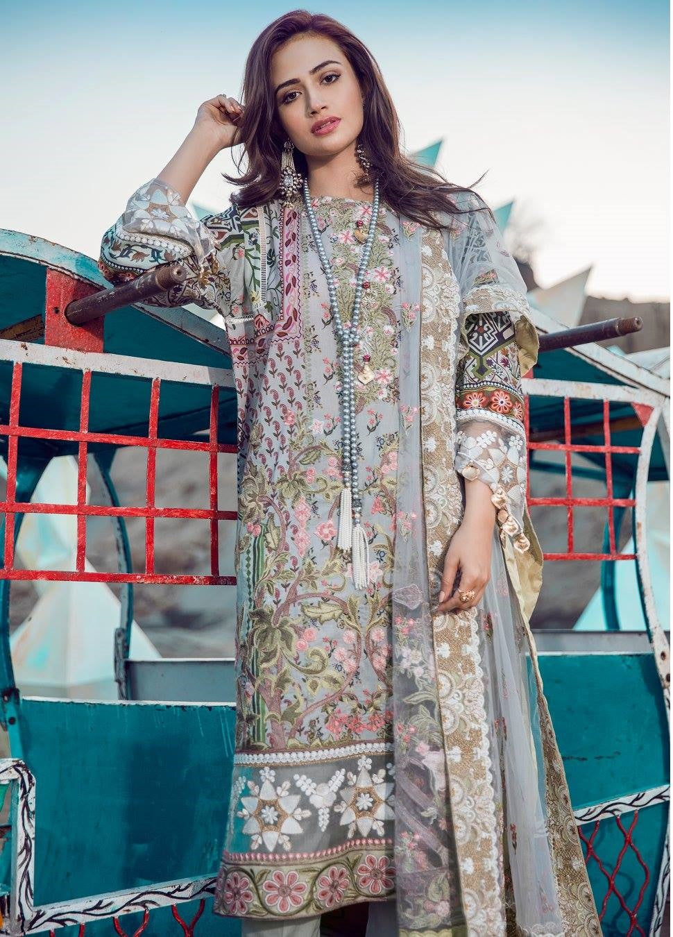 Suffuse by Sana Yasir Embroidered Lawn Unstitched 3 Piece Suit - 09
