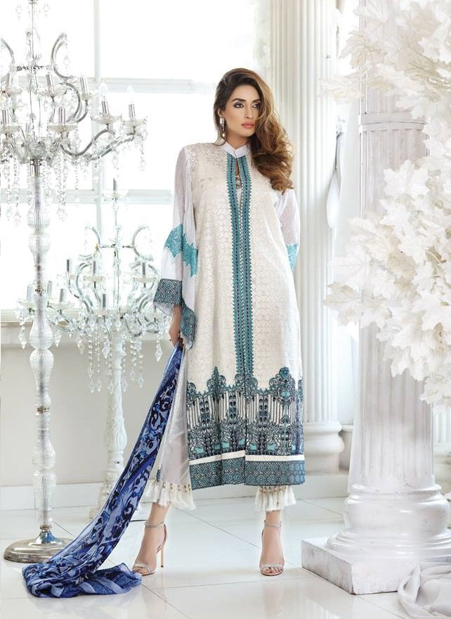 Zarqash Embroidered Festive Lawn Unstitched 3 Piece Suit - ZQ-03
