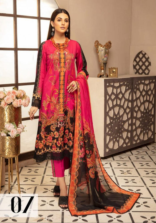 Zahra by Riaz Arts Printed Lawn 3 Piece Unstitched Dress - 07