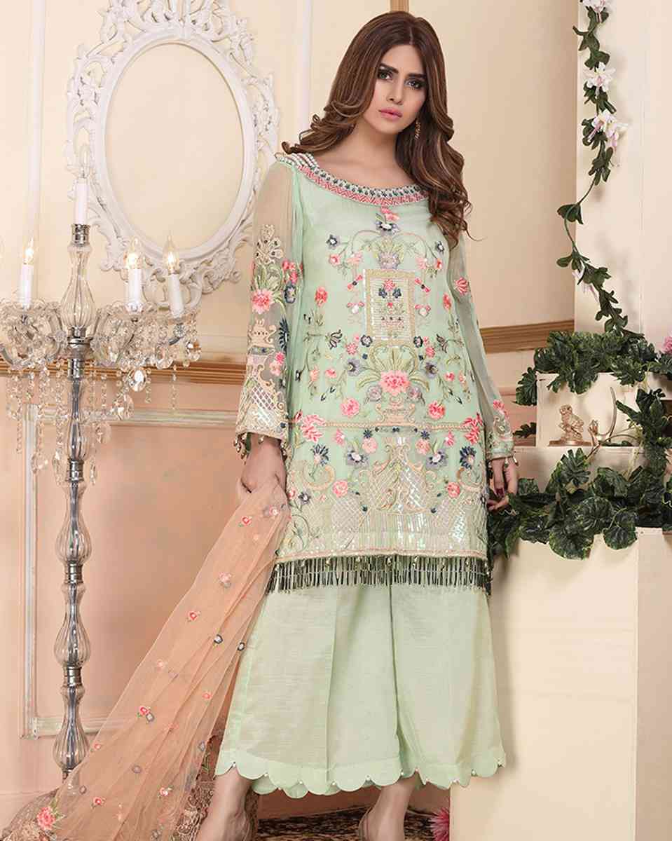 Royal Lady by Adan Libas Embroidered Chiffon Unstitched 3 Piece Suit - ZA 344 TREE OF WHISPER