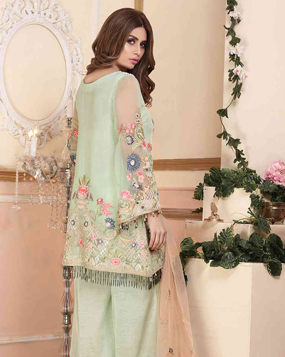 Royal Lady by Adan Libas Embroidered Chiffon Unstitched 3 Piece Suit - ZA 344 TREE OF WHISPER