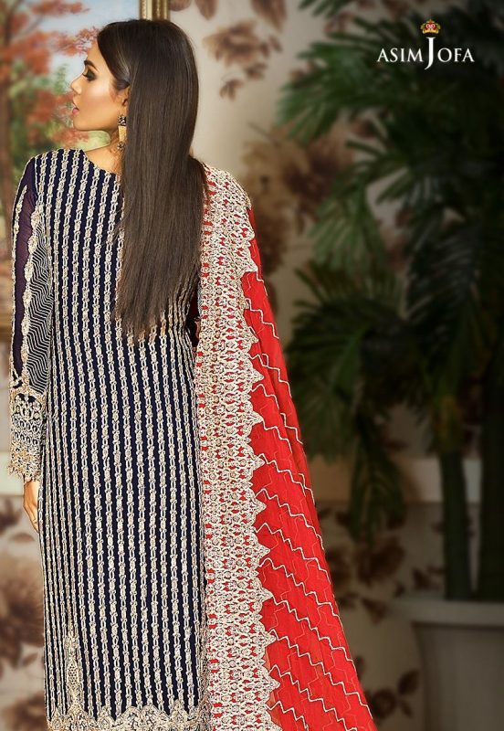 Asim Jofa Luxury Chiffon Unstitched 3 Piece Suit – 1A