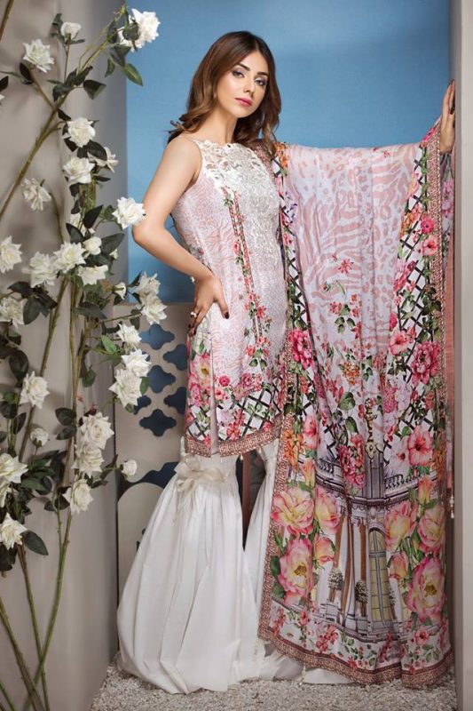 Anaya Luxury Embroidered Lawn Unstitched 3 Piece Suit - ALL 11