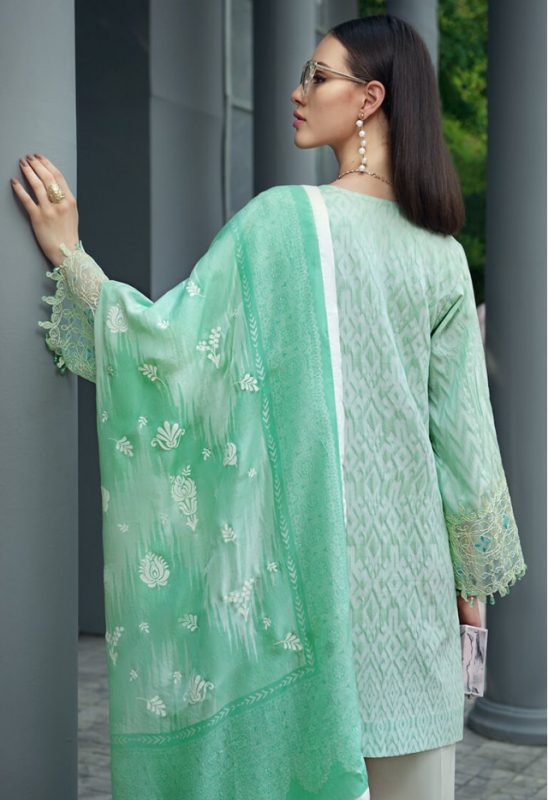 AUJ Festive Embroidered Lawn Unstitched 3 Piece Suit - D12