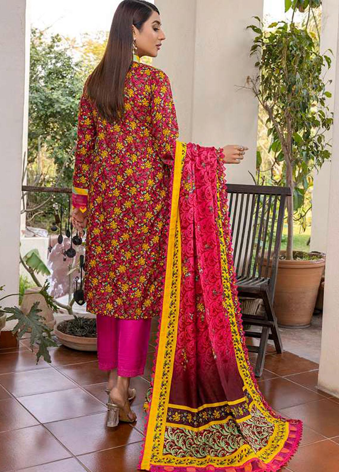 Monsoon Bahar By Al Zohaib Printed Lawn Suits Unstitched 3 Piece - 2B - Summer Collection