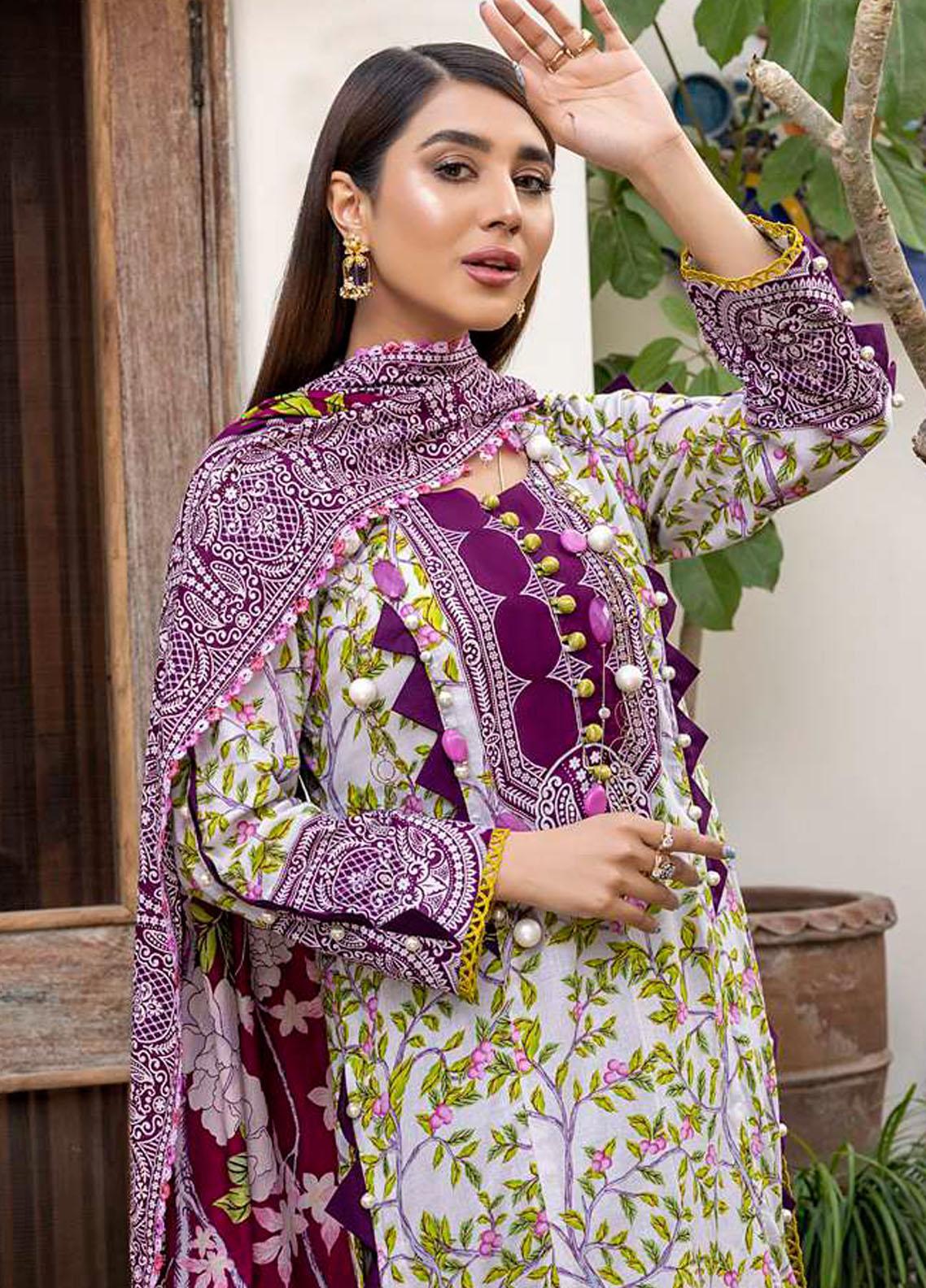 Monsoon Bahar By Al Zohaib Printed Lawn Suits Unstitched 3 Piece - 3B - Summer Collection
