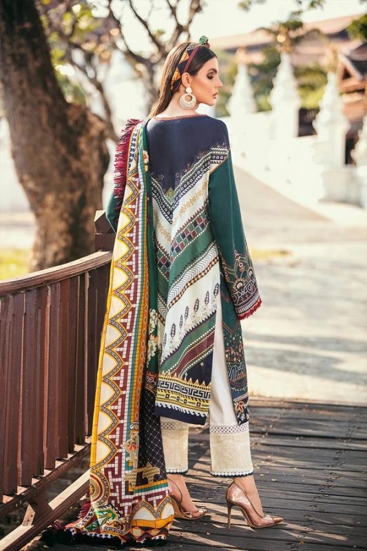 Baroque Premium Embroidered Lawn Unstitched 3 Piece Suit - 03 GREEN VALLEY