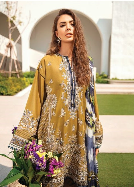 Baroque Embroidered Swiss Voile Unstitched 3 Piece Suit - 07 HEAVENLY HUE
