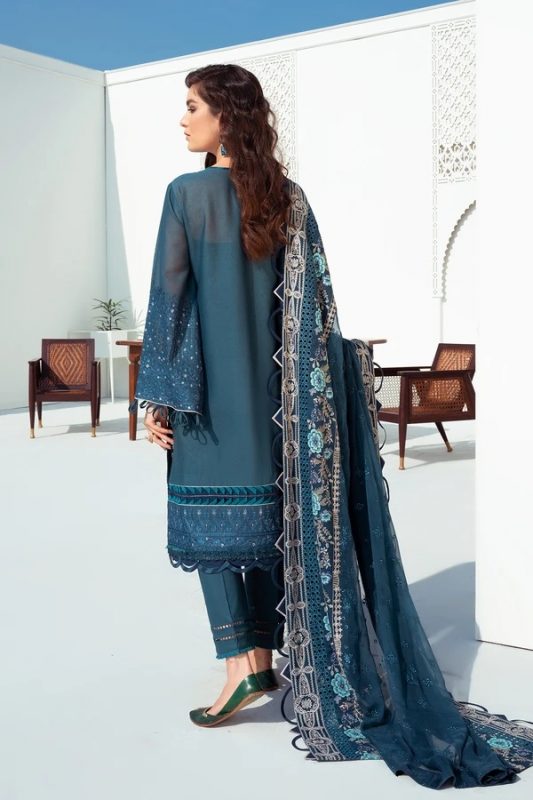 Baroque Embroidered Swiss Voile Unstitched 3 Piece Suit - 07 Calendula
