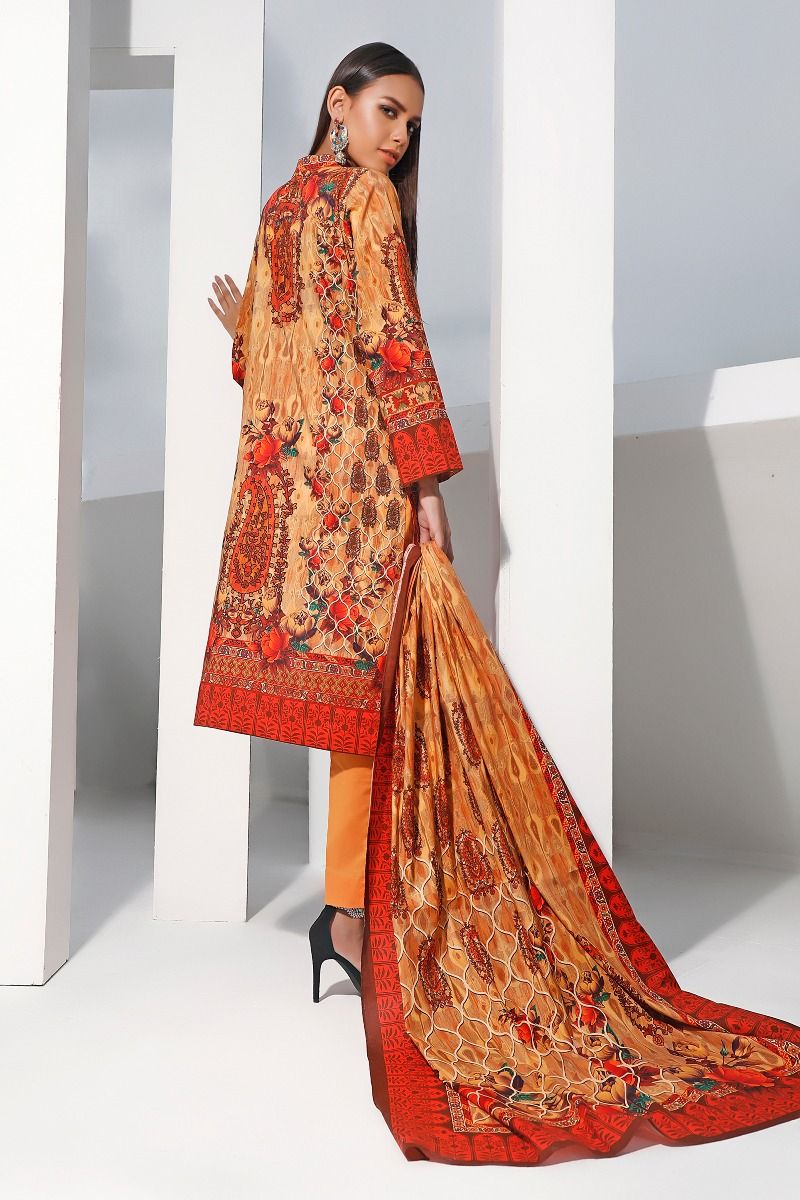 Gul Ahmed Digital Printed Mid Summer Lawn Unstitched 3piece Dress - CLP 67