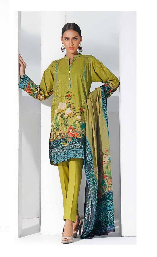 Gul Ahmed Digital Printed Mid Summer Lawn Unstitched 3piece Dress - CLP 68