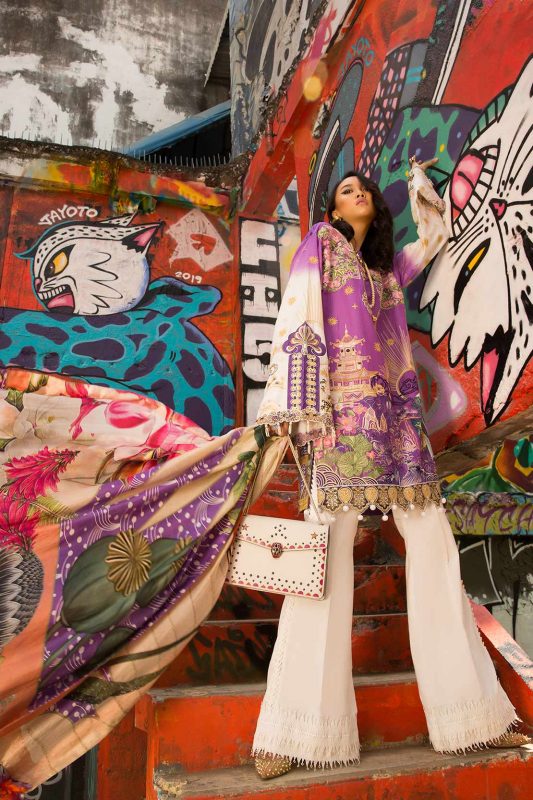 Crimson Luxury Embroidered Lawn Unstitched 3 Piece Suit – 4B