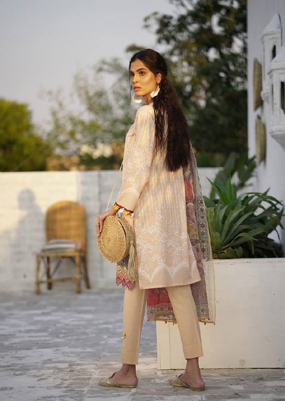 Cross Stitch Embroidered Lawn 3 Piece Unstitch Dress - 04 Crimson