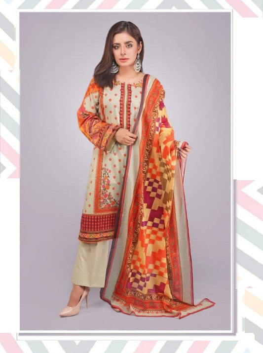 Deeba by Shariq Textile Digital Printed Lawn 3 Piece Unstitched Dress - 10