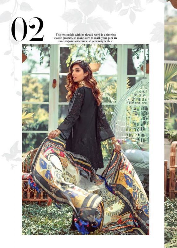 Elaf Luxury Embroidered Lawn Unstitched 3 Piece Suit - ELL 02