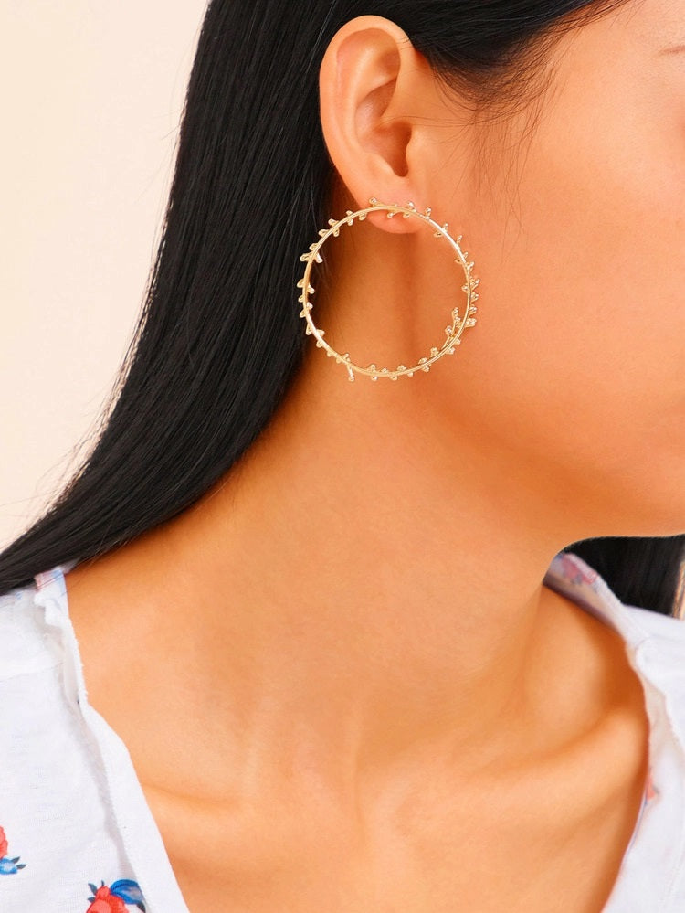 Branch Shaped Hoop Earrings - HDJ 027