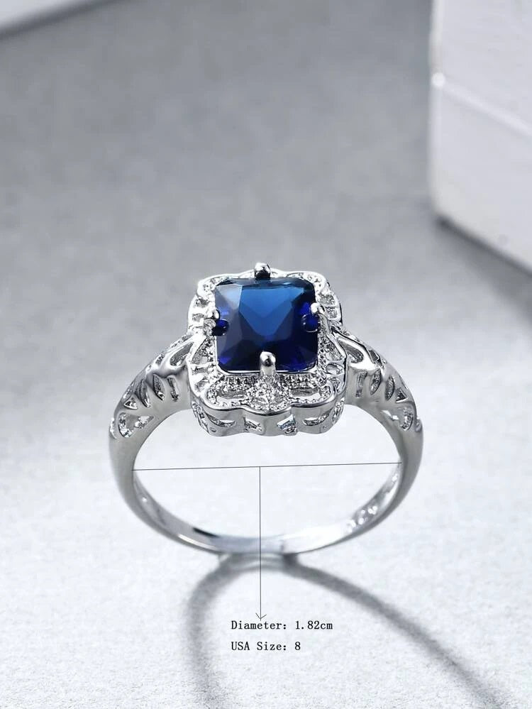 Geometric Zircon Decor Ring - HDJ 031