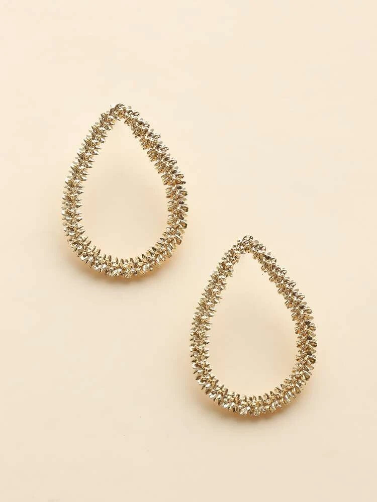 Metallic Water Drop Stylish Earrings - HDJ 007