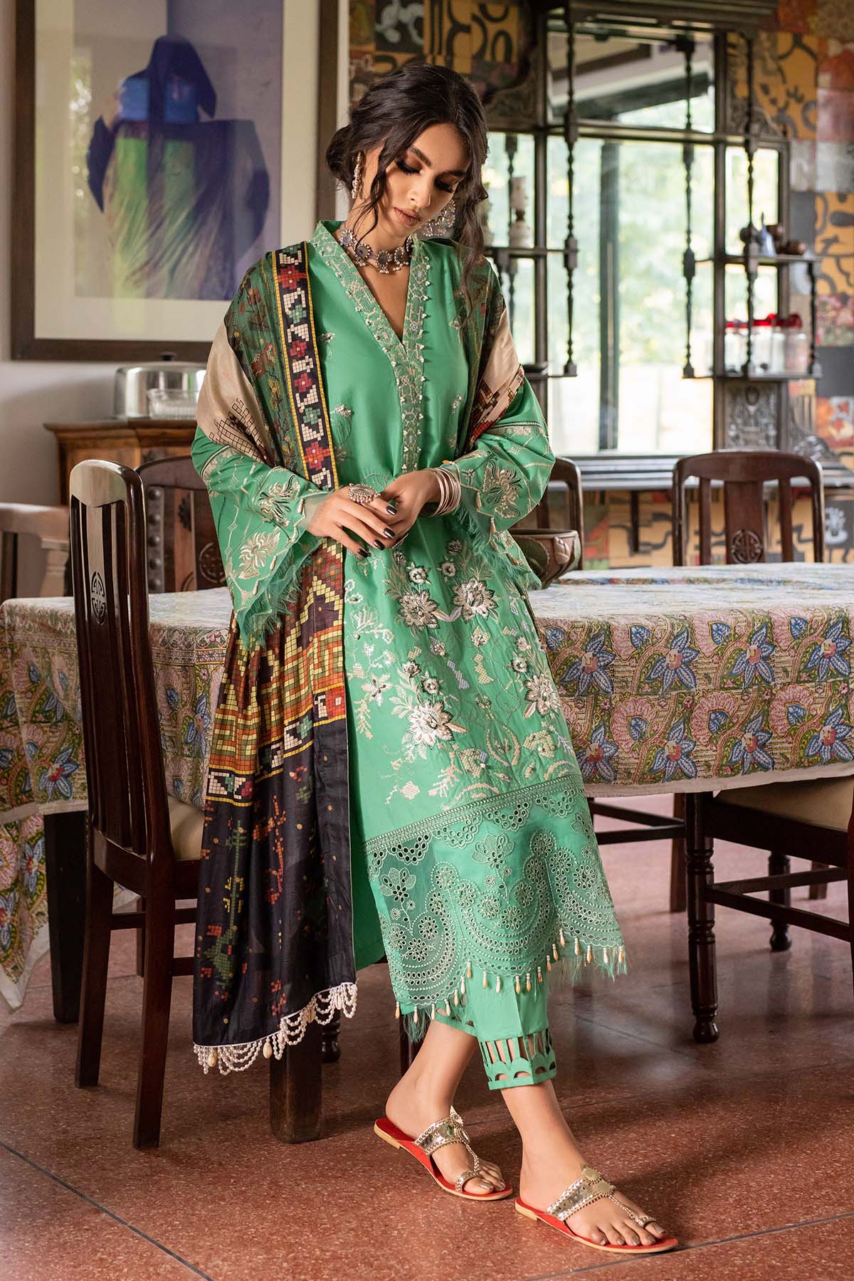 Maya By Nureh Embroidered Lawn Suits Unstitched 3 Piece NS-36 - Summer Collection