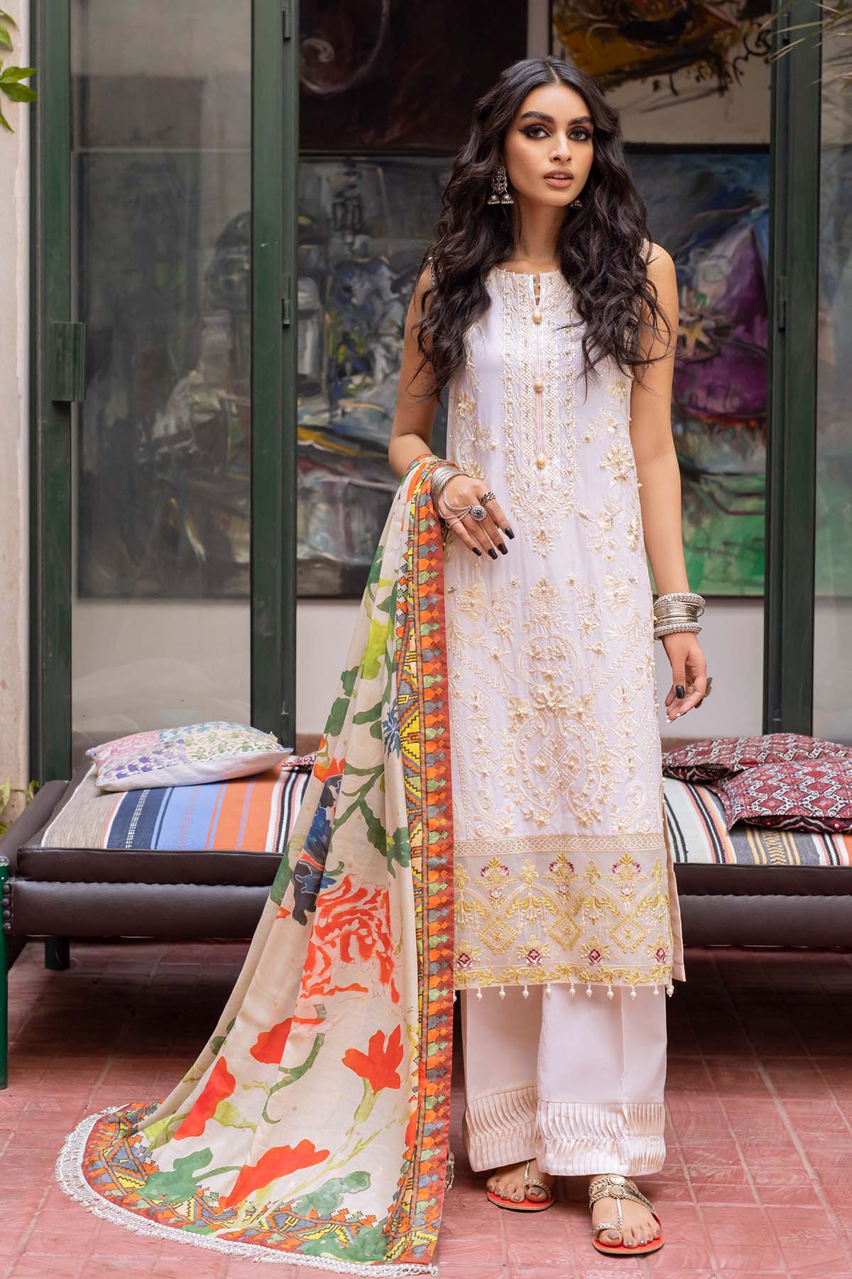Maya By Nureh Embroidered Lawn Suits Unstitched 3 Piece NS-37 - Summer Collection