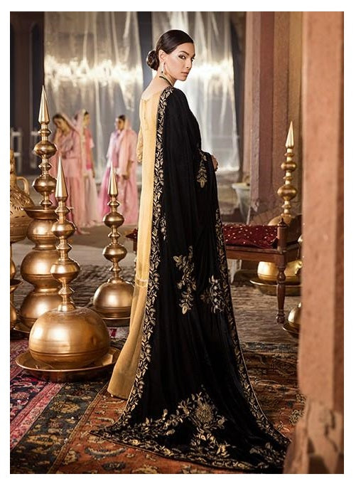 Iznik Festive Velvet 3 piece Unstitched Dress with Velvet Shawl - 01 RICH GOLD