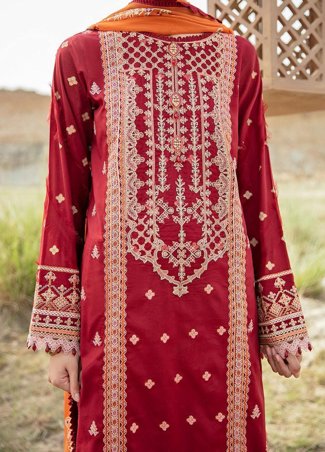 Qalamkar Qline Embroidered Festive Lawn Unstitched 3 Piece Suit - EE 07
