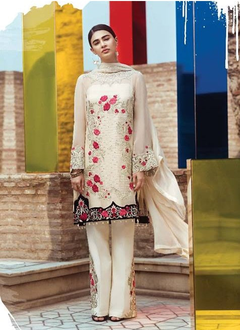 Serene Premium Embroidered Chiffon Unstitched 3 Piece Suit – 07