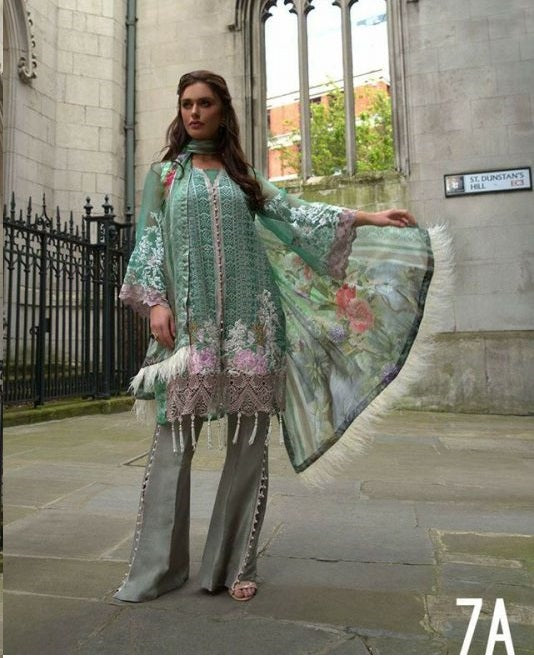 Sobia Nazir Embroidered Chiffon Unstitched 3 Piece Suit – 7a – Eid Collection