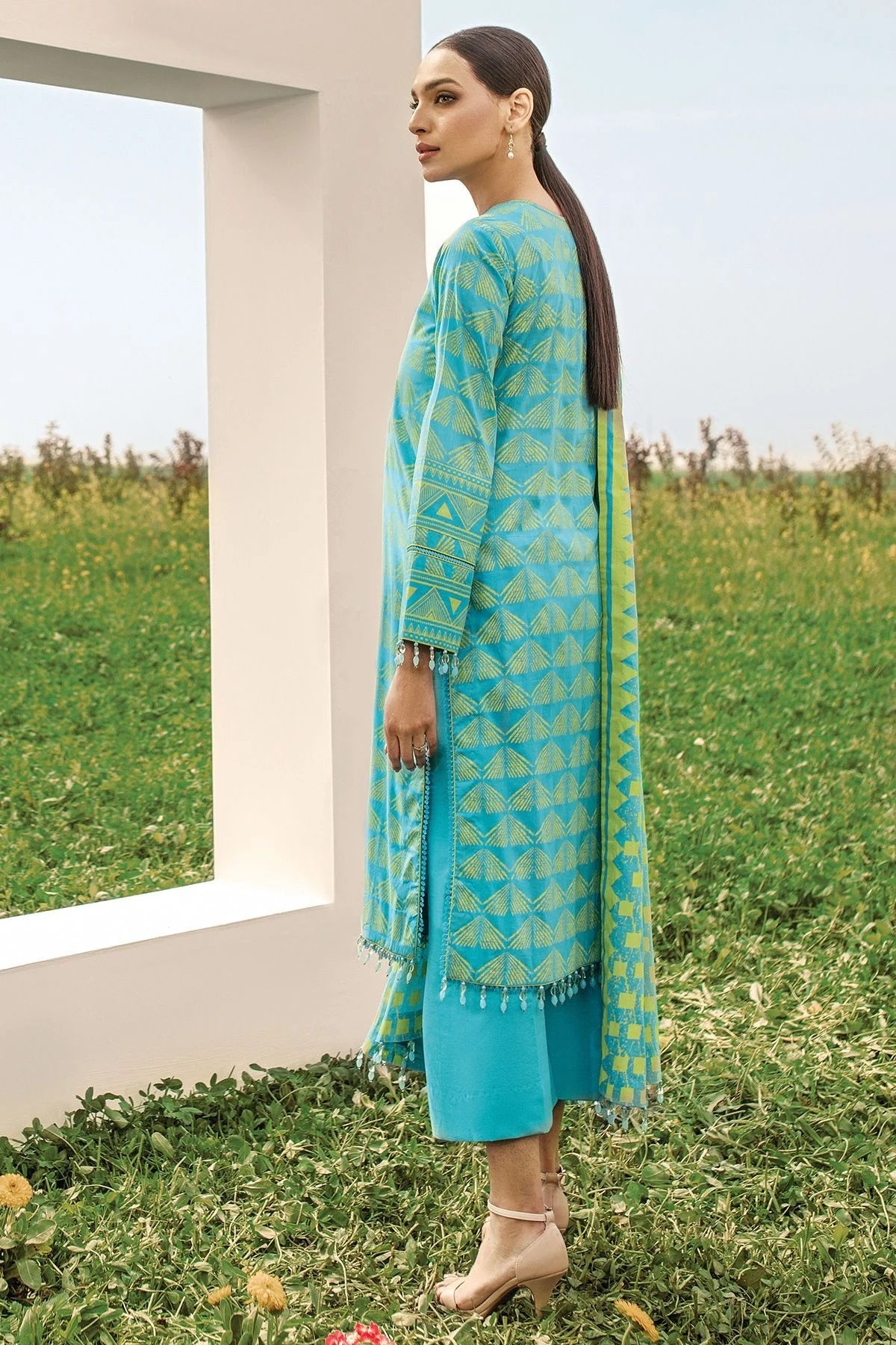 Al Karam Printed Lawn Suits Unstitched 3 Piece SS-26.1-22-2-Blue - Summer Collection