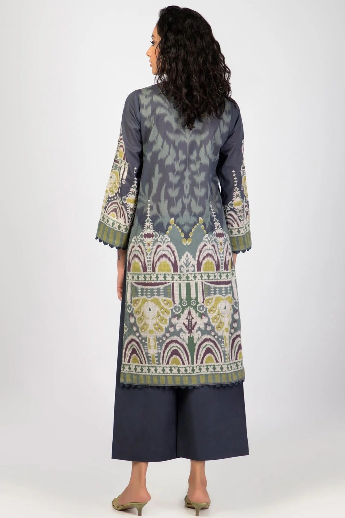 Al Karam Printed Lawn Unstitched Kurti SS-57-22 Blue - Summer Collection