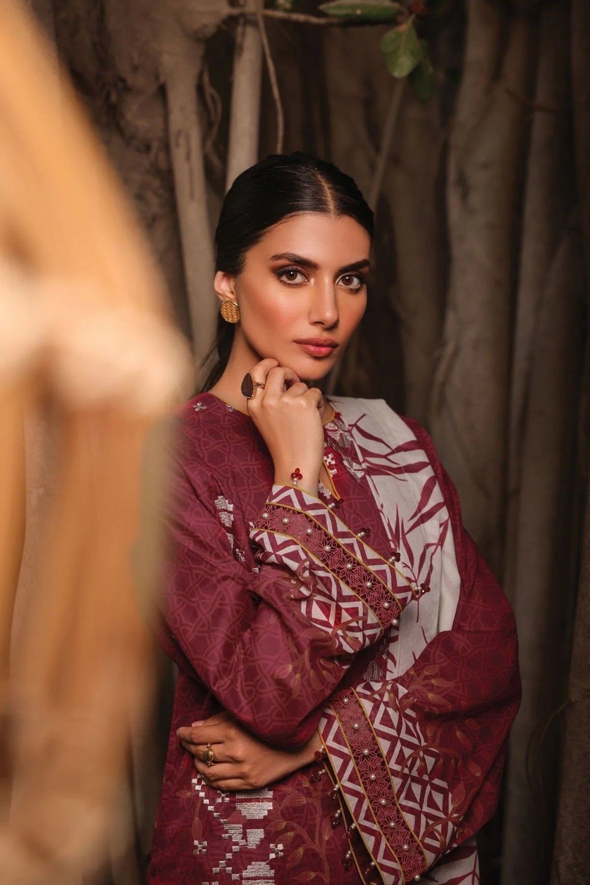 Al Karam Embroidered Lawn Suits Unstitched 3 Piece SS3 SS-7.1-22-3-Red - Spring-Summer Collection