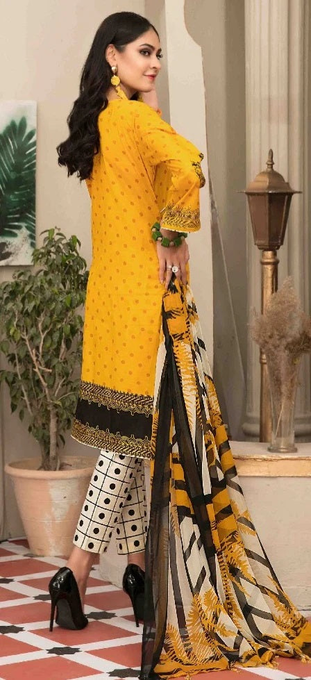 Lavish by Amna Sohail Embroidered Lawn Unstitched 3 Piece Suit - D 1301-B