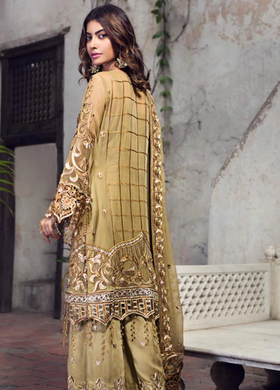 Zebtan Zircon Embroidered Chiffon Unstitched 3 Piece Suit - ZQ-01