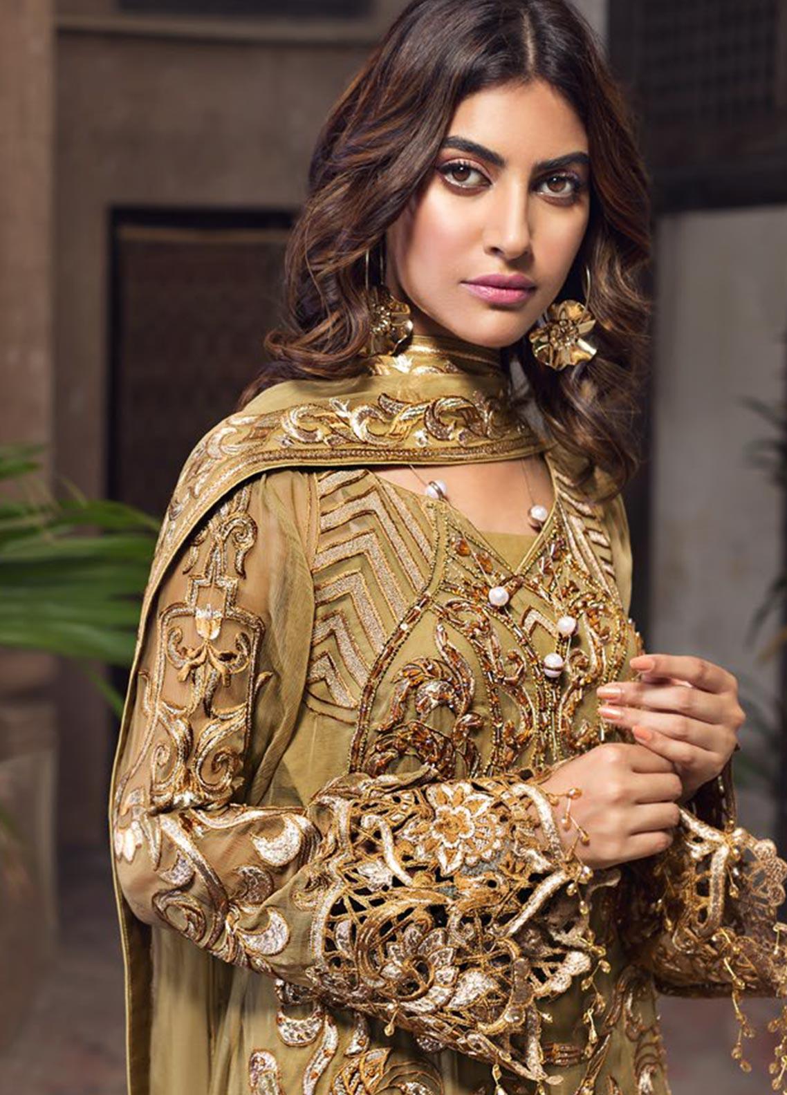 Zebtan Zircon Embroidered Chiffon Unstitched 3 Piece Suit - ZQ-01