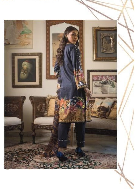 Malkah by ZS Textile Mid-Summer Embroidered 3 Pcs Stitched Dress - ZS02