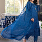 Ensembles By Azure Embroidered Chiffon Suits Unstitched 4 Piece AZES - 101 Cerulean