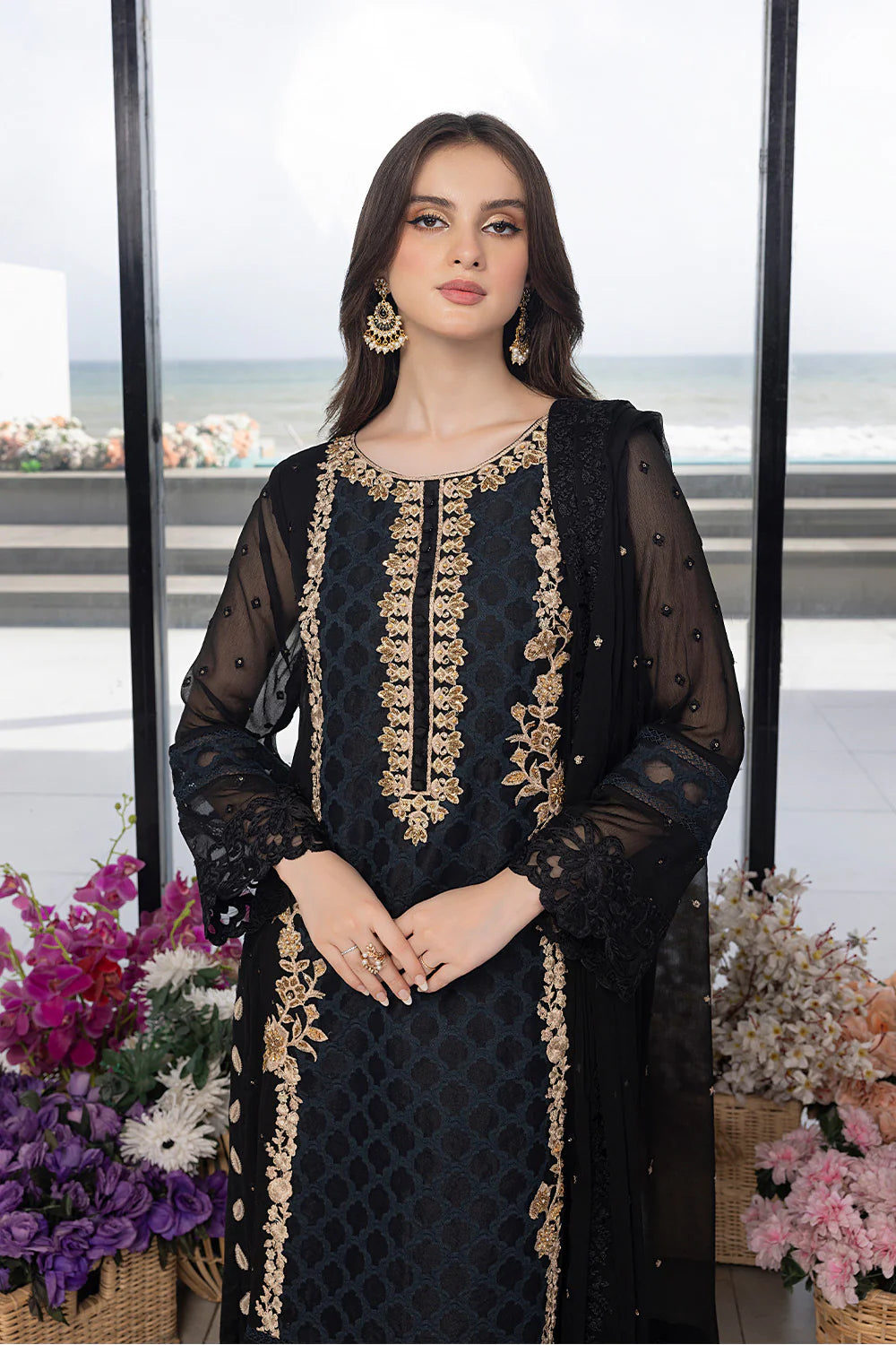 Luxe By Azure Embroidered Suits Unstitched 4 Piece AS-109 Flint Fantasy - Eid Collection