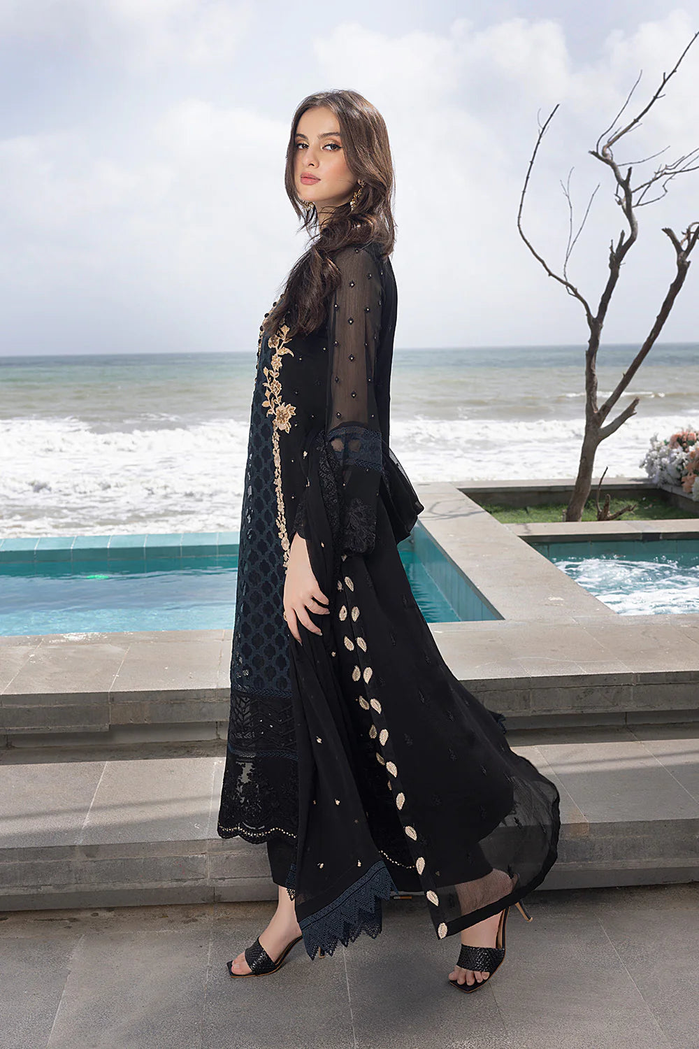 Luxe By Azure Embroidered Suits Unstitched 4 Piece AS-109 Flint Fantasy - Eid Collection