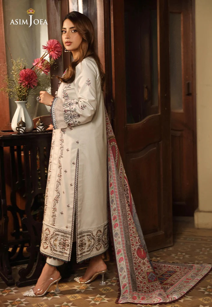 Zarq Barq By Asim Jofa Embroidered Suits Unstitched 3 Piece AJZB-10- Eid Collection
