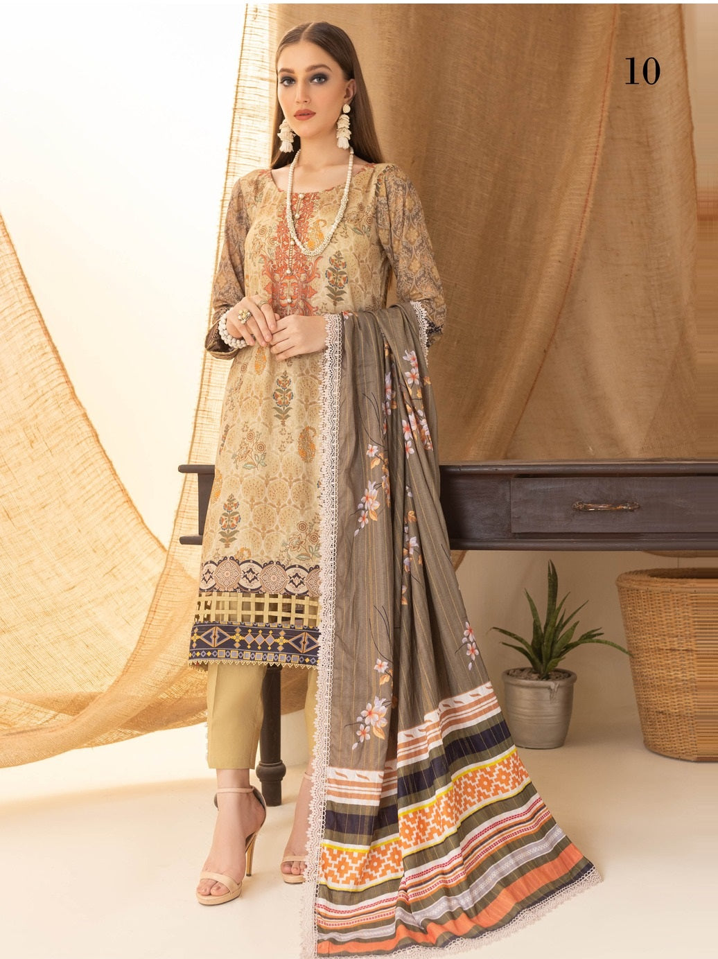 Colors by Al Zohaib Printed Lawn Suits Unstitched 3 Piece CSD-23-10 - Summer Collection