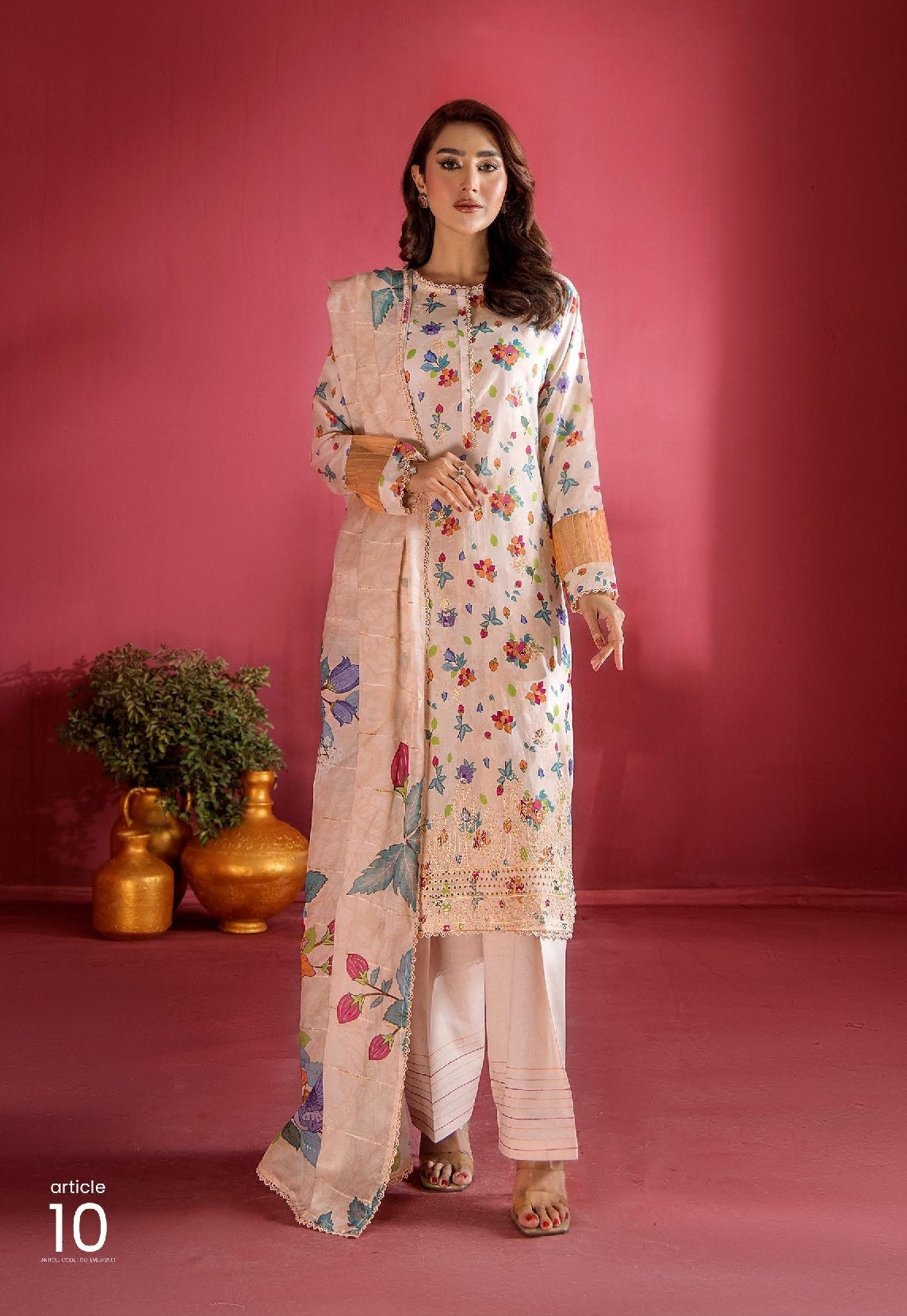 Evelyn by Gulljee Embroidered Lawn 3 piece Unstitched Dress - EVL3P2510