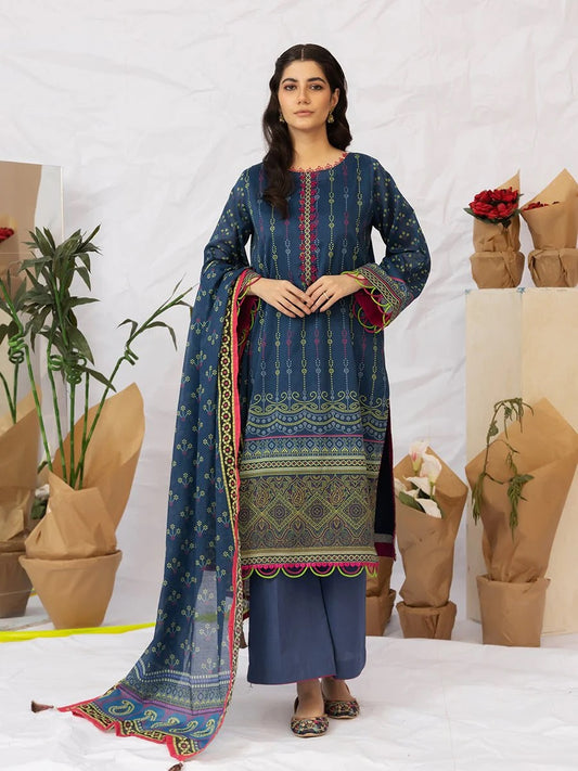 Aghaaz by Salitex Printed Lawn Dress 3 Piece Unstitched - UNS23AC010UT