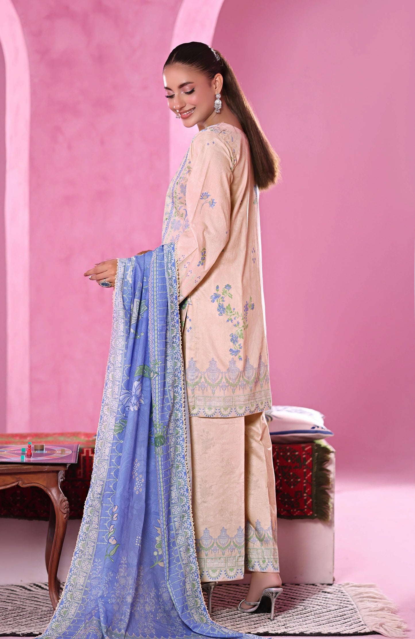 Coco Cords by Alzohaib Printed Cambric 3pc Dress Unstitched - CCC2-2510