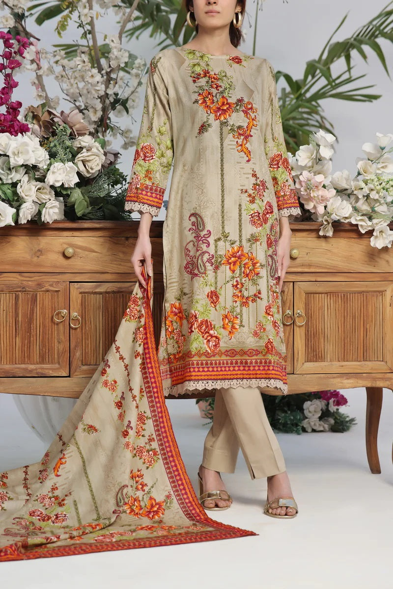 Daman By VS Textiles Printed Lawn Suits Unstitched 3 Piece VS24-D1 2910-A - Summer Collection